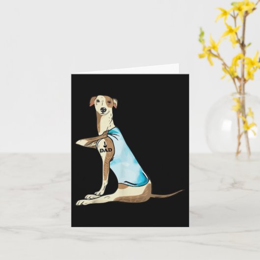 I Liebe Vater Whippet Hund Tattoo Karte (Gelbe Blume)