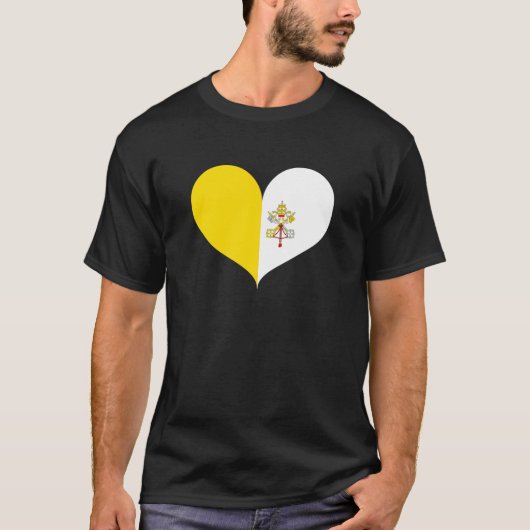 I Liebe Vatikanstadt-Flagge T-Shirt (Vorderseite)