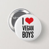 I Liebe-vegane Jungen Button (Vorne & Hinten)
