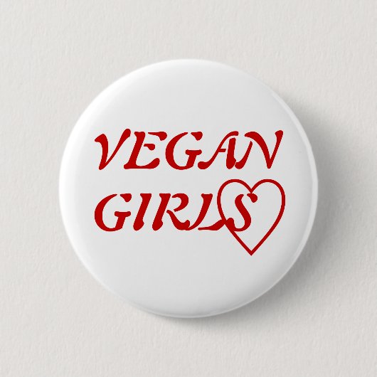 I Liebe-vegane Mädchen Button (Vorderseite)