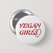 I Liebe-vegane Mädchen Button (Vorne & Hinten)
