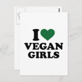 I Liebe vegane Mädchen Postkarte (Vorne/Hinten)
