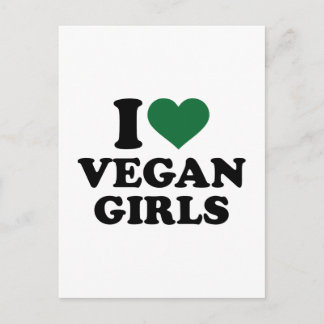 I Liebe vegane Mädchen Postkarte