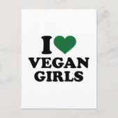 I Liebe vegane Mädchen Postkarte (Vorderseite)