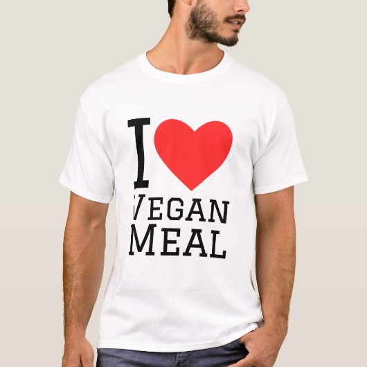 I Liebe vegane Mahlzeit T-Shirt (Vorderseite)