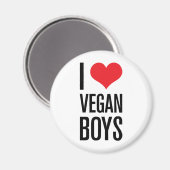 I Liebe Veganer Jungen Magnet (Vorderseite/Rückseite)