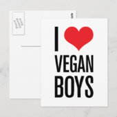 I Liebe Veganer Jungen Postkarte (Vorne/Hinten)