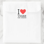 I Liebe veganes Eis Quadratischer Aufkleber (Tasche)