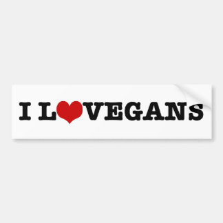 I Liebe Vegans Autoaufkleber