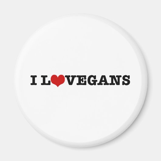 I Liebe Vegans Magnet (Vorne)