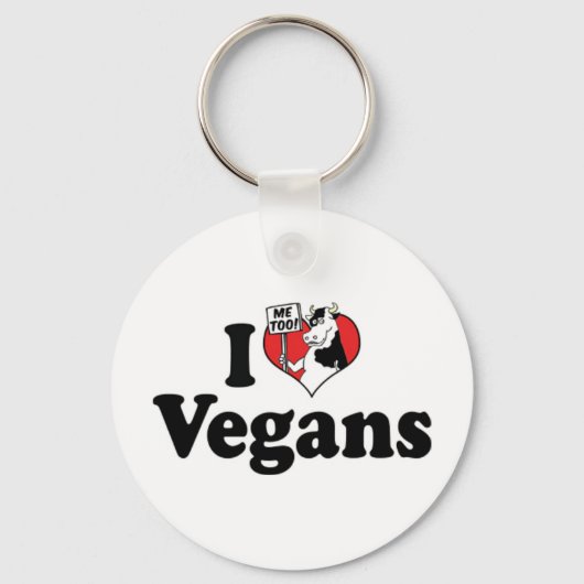 I Liebe Vegans Schlüsselanhänger (Vorderseite)