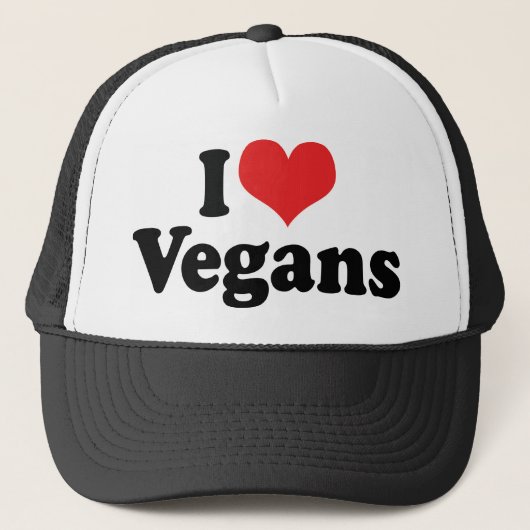 I Liebe Vegans Truckerkappe (Vorderseite)