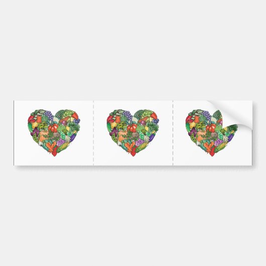 I Liebe Veggies Autoaufkleber (Vorne)