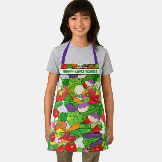 I LIEBE VEGGIES Farbiges Gemüse Schürze Kinder (Insitu)