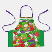 I LIEBE VEGGIES Farbiges Gemüse Schürze Kinder (Vorderseite)