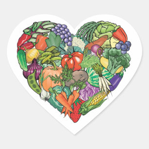 I Liebe Veggies Herz-Aufkleber