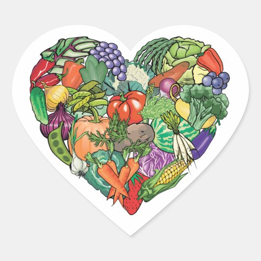 I Liebe Veggies Herz-Aufkleber (Vorderseite)