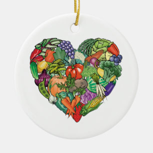 I Liebe Veggies Keramikornament
