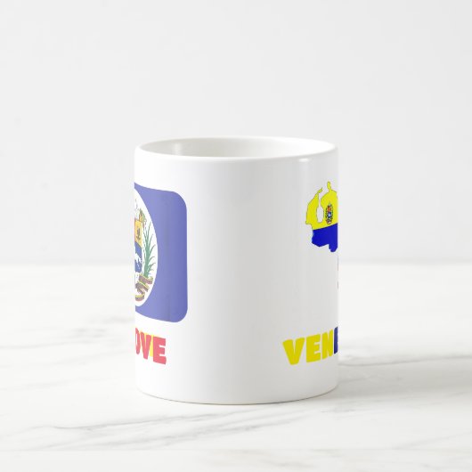 I Liebe Venezuela Karte und Schild Kaffeetasse (Mittel)