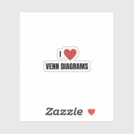 I Liebe Venn-Diagramme Aufkleber