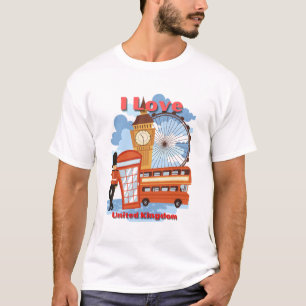 I Liebe Vereinigtes Königreich Unisex Soft T - Shi T-Shirt