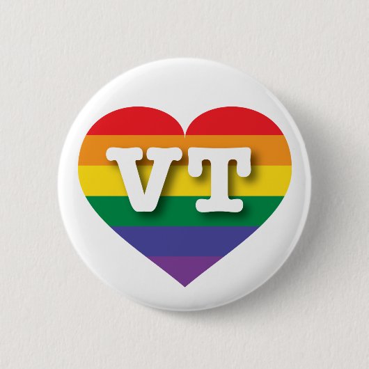 I Liebe Vermont Rainbow Heart Button (Vorderseite)