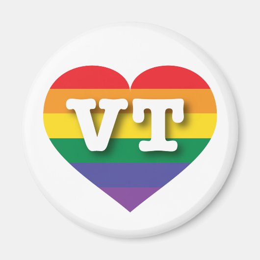 I Liebe Vermont Rainbow Heart Magnet (Vorne)