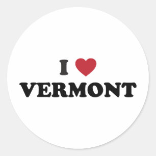 I Liebe Vermont Runder Aufkleber
