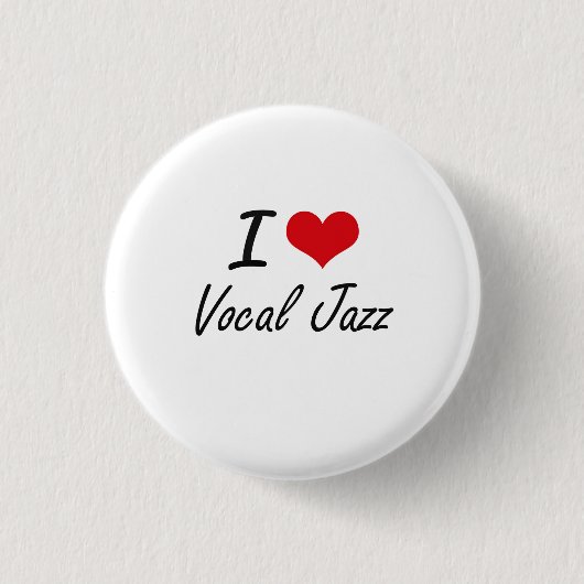 I Liebe VERNEHMBARER JAZZ Button (Vorderseite)