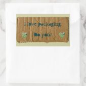 I Liebe Verpacken mit Herzen Rechteckiger Aufkleber (Tasche)