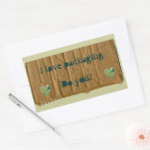 I Liebe Verpacken mit Herzen Rechteckiger Aufkleber (Umschlag)