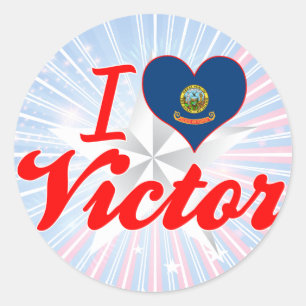 I Liebe Victor, Idaho Runder Aufkleber