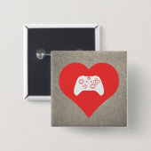I Liebe-Videospiel-Kontrollen-cooles Symbol Button (Vorne & Hinten)