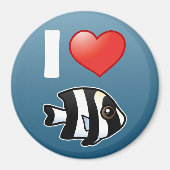 I Liebe Vier Streifen Damselfish Magnet (Vorne)