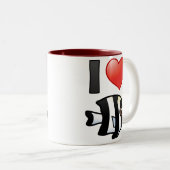I Liebe Vier Streifen Damselfish Zweifarbige Tasse (VorderseiteRechts)
