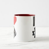 I Liebe Vier Streifen Damselfish Zweifarbige Tasse (Mittel)