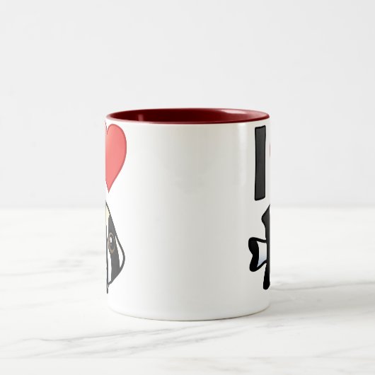 I Liebe Vier Streifen Damselfish Zweifarbige Tasse (Mittel)