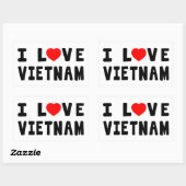 I Liebe Vietnam Rechteckiger Aufkleber (Blatt)