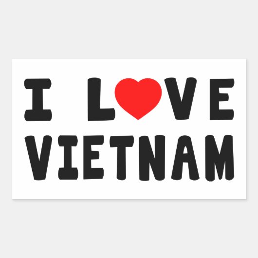 I Liebe Vietnam Rechteckiger Aufkleber (Vorderseite)