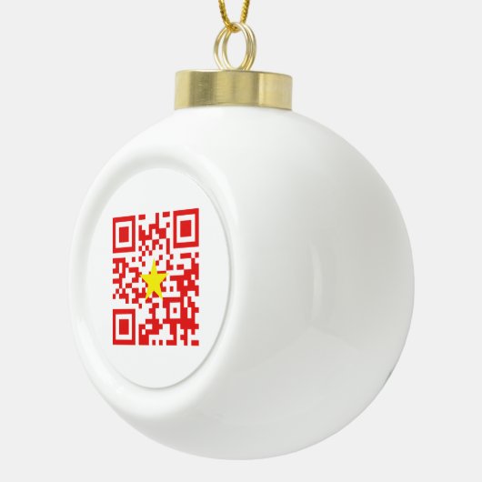 I Liebe Vietnam (Tôi Yêu Viraflot Nam) Flaggencode Keramik Kugel-Ornament (Rechts)