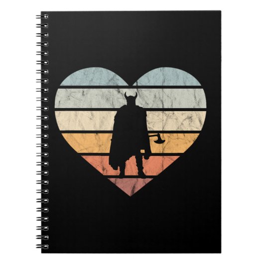 I Liebe Viking Warrior mit Ax Notizblock (Vorderseite)
