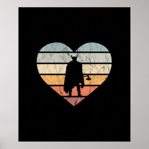 I Liebe Viking Warrior mit Ax Poster