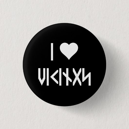 I Liebe Vikings Button (Vorderseite)