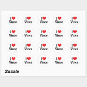 I Liebe Vince Runder Aufkleber (Blatt)