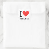 I Liebe Vincent Quadratischer Aufkleber (Tasche)
