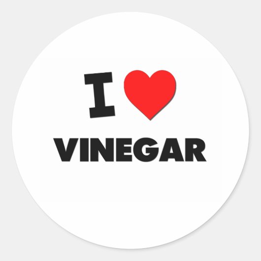 I Liebe Vinegar Runder Aufkleber (Vorderseite)