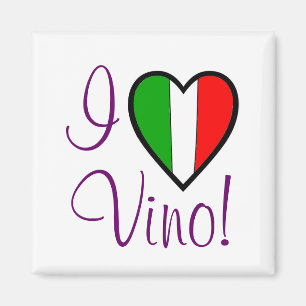 I Liebe-Vino-Italienische Flagge Magnet