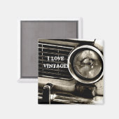 I Liebe Vintag Magnet (Vorderseite/Rückseite)
