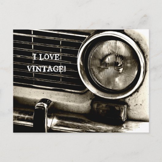 I Liebe Vintag Postkarte (Vorderseite)