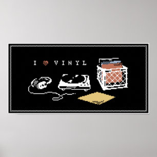 I Liebe-Vinylpixel-Kunst-Plakat Poster